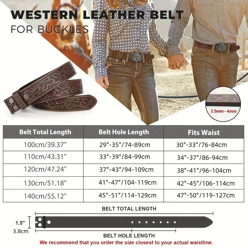 Ceintures Cuir Femme Gaufré Style Western