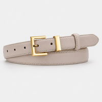 Ceinture Beige Femme En Similicuir À Boucle Carrée Dorée Univers Ceinture