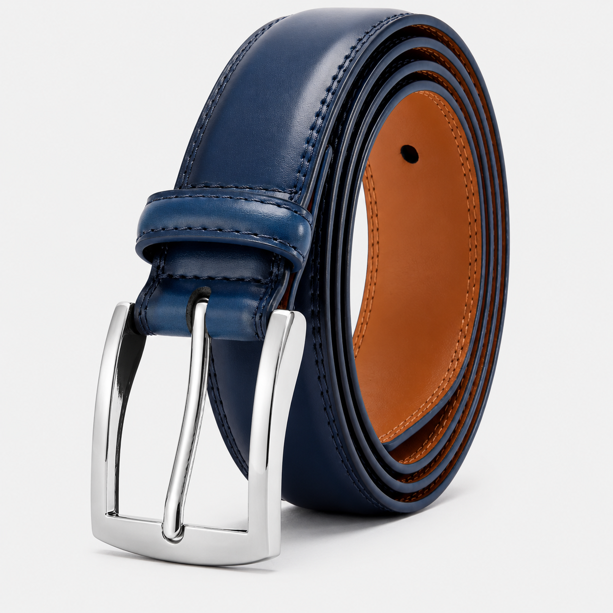 Ceinture À Boucle Ardillon Cuir Bleu Homme univers Ceinture
