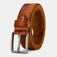 Ceinture À Boucle En Cuir De Vachette Camel Homme Univers Ceinture