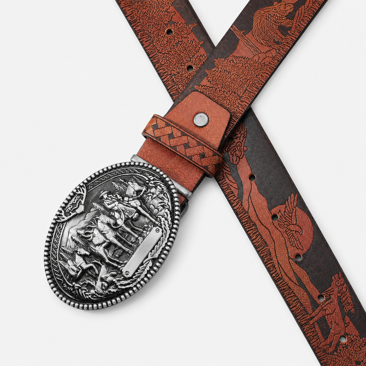 Ceinture Camel En Simili-Cuir Avec Boucle Cowboy Western Univers Ceinture Univers Ceinture