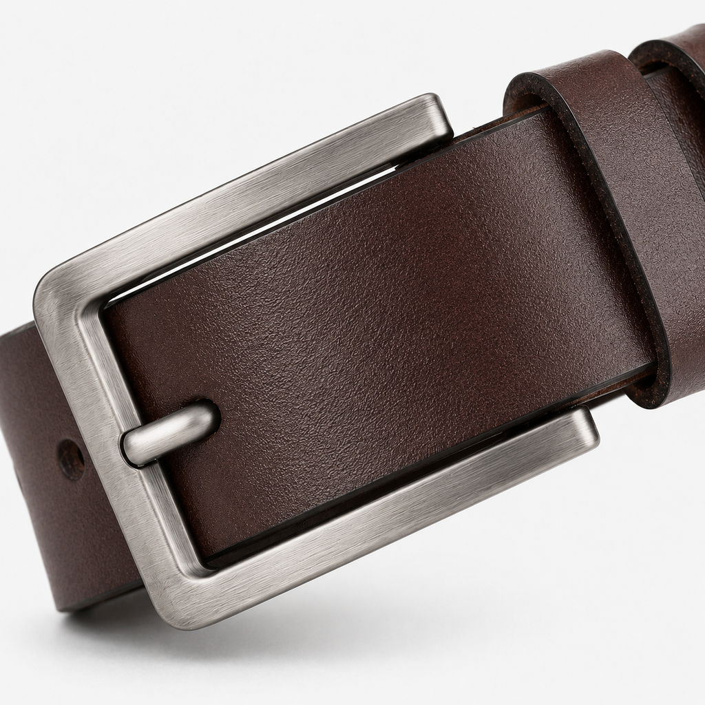 Ceinture Classique En Cuir À Boucle Ardillon Marron détails Homme Univers Ceinture