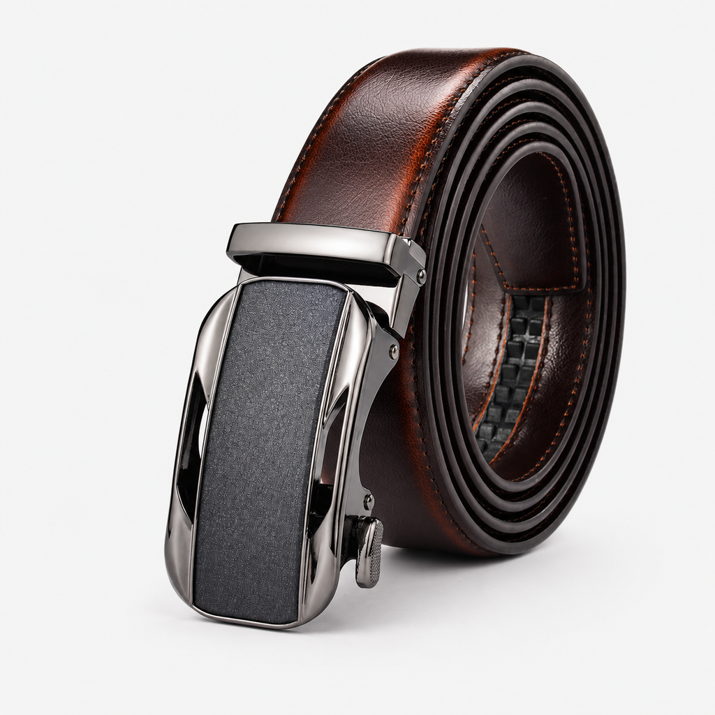 Ceinture À Cliquet En Cuir Véritable Avec Boucle Automatique Homme Univers Ceinture
