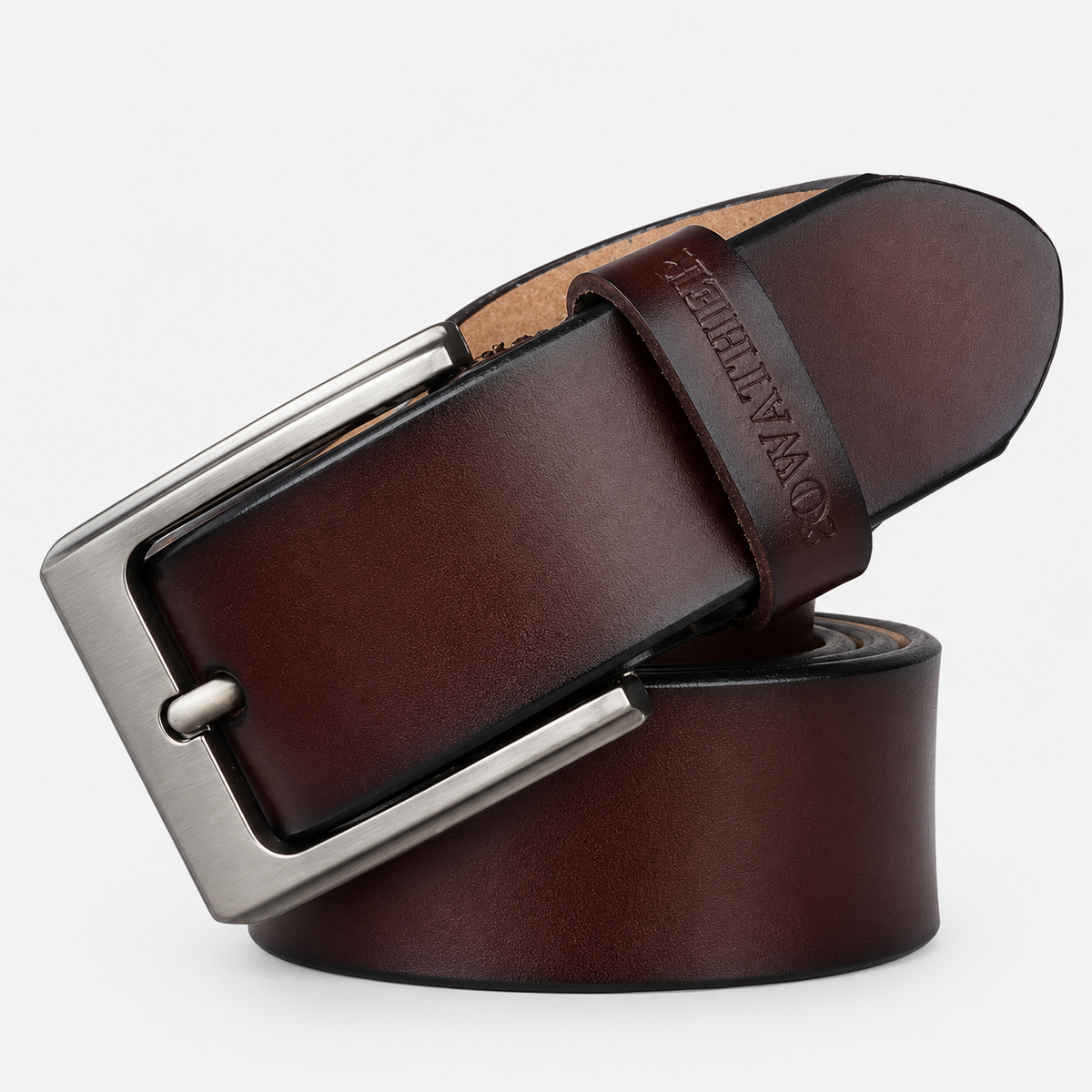 Ceinture Décontractée Café Pour Homme En Cuir De Vachette