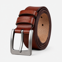 Ceinture Décontractée Marron Pour Homme En Cuir De Vachette