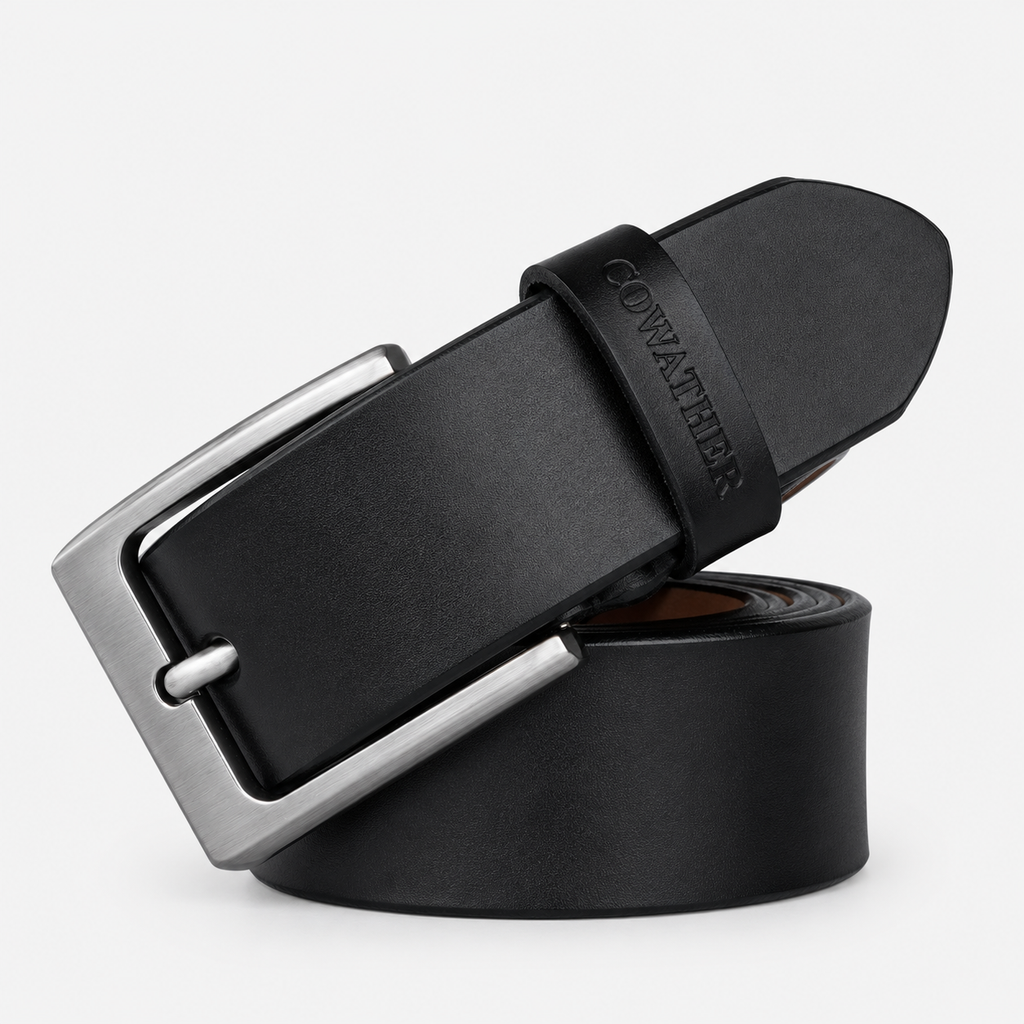 Ceinture Décontractée Noire Pour Homme En Cuir De Vachette