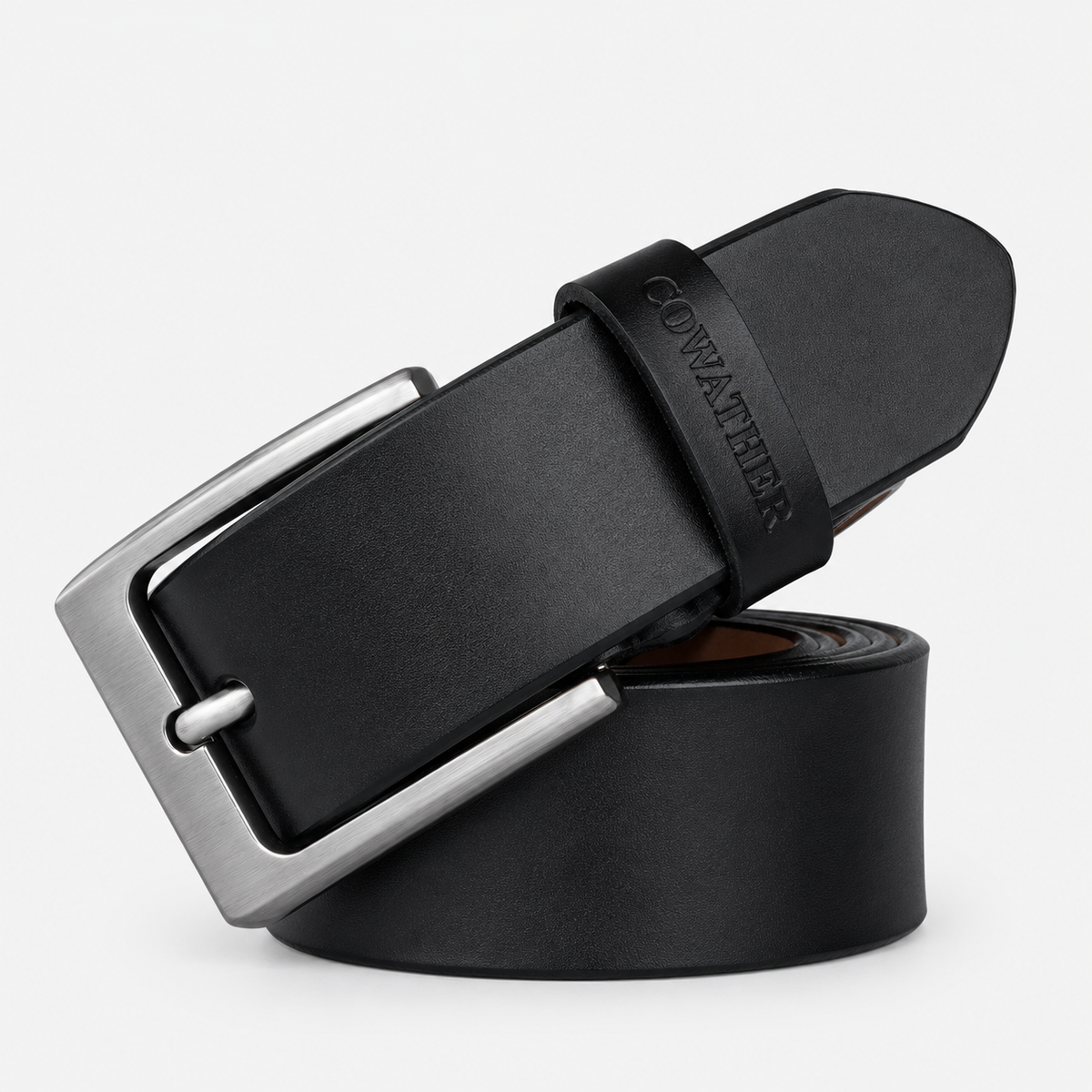 Ceinture Décontractée Noire Pour Homme En Cuir De Vachette