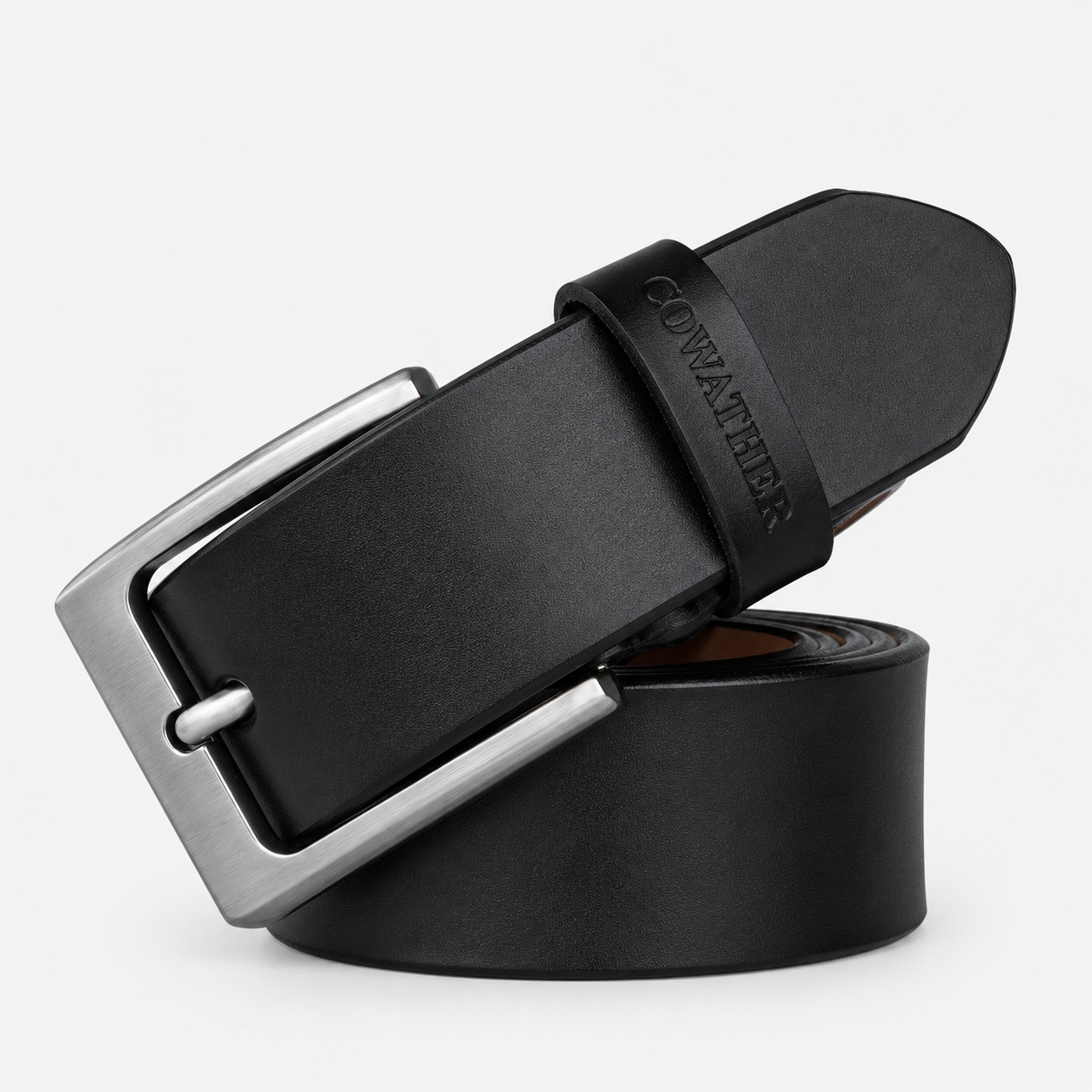 Ceinture Décontractée Noire Pour Homme En Cuir De Vachette