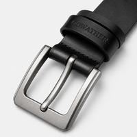 Ceinture Décontractée Noire détail Pour Homme En Cuir De Vachette