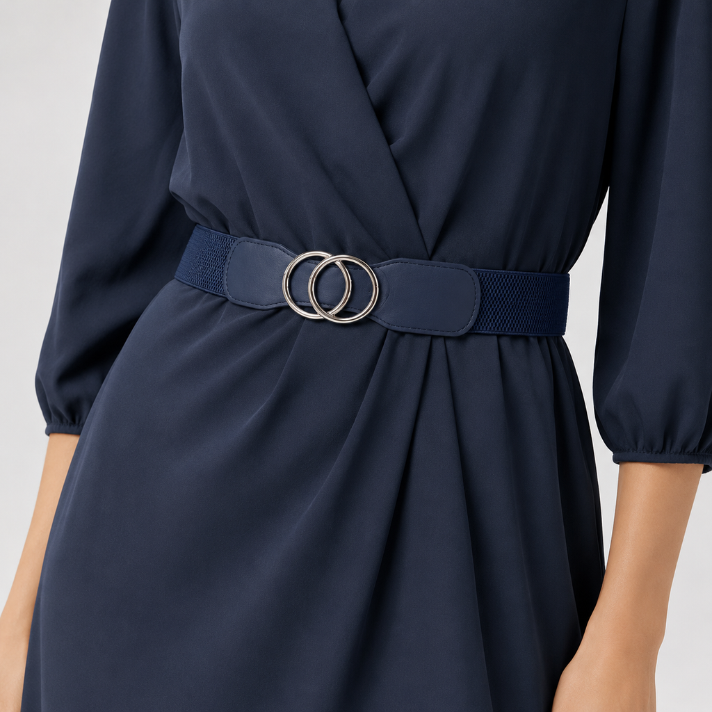 Ceinture Elastique Pour Robe Large Marine Femme portée Univers Ceinture