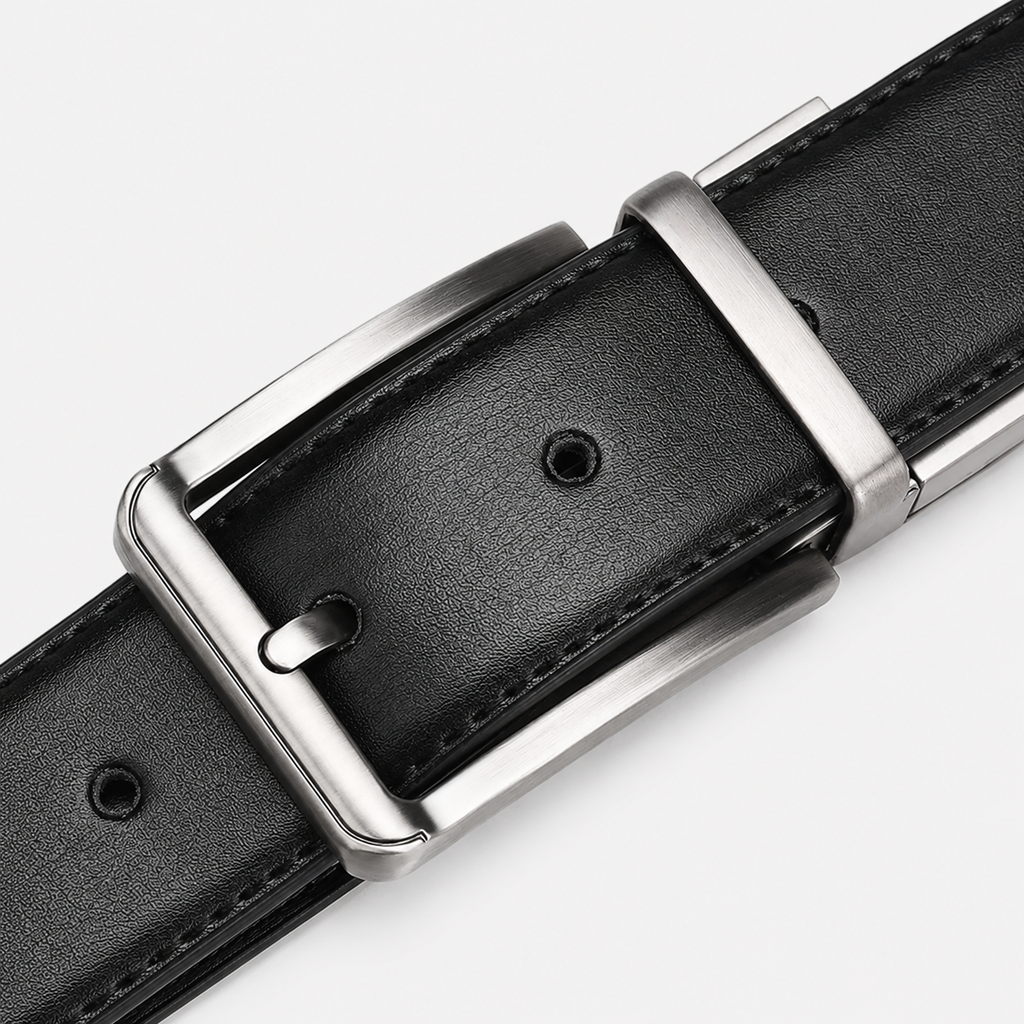 Ceinture En Croûte De Cuir Avec Boucle Ardillon Rotative détails Univers Ceinture
