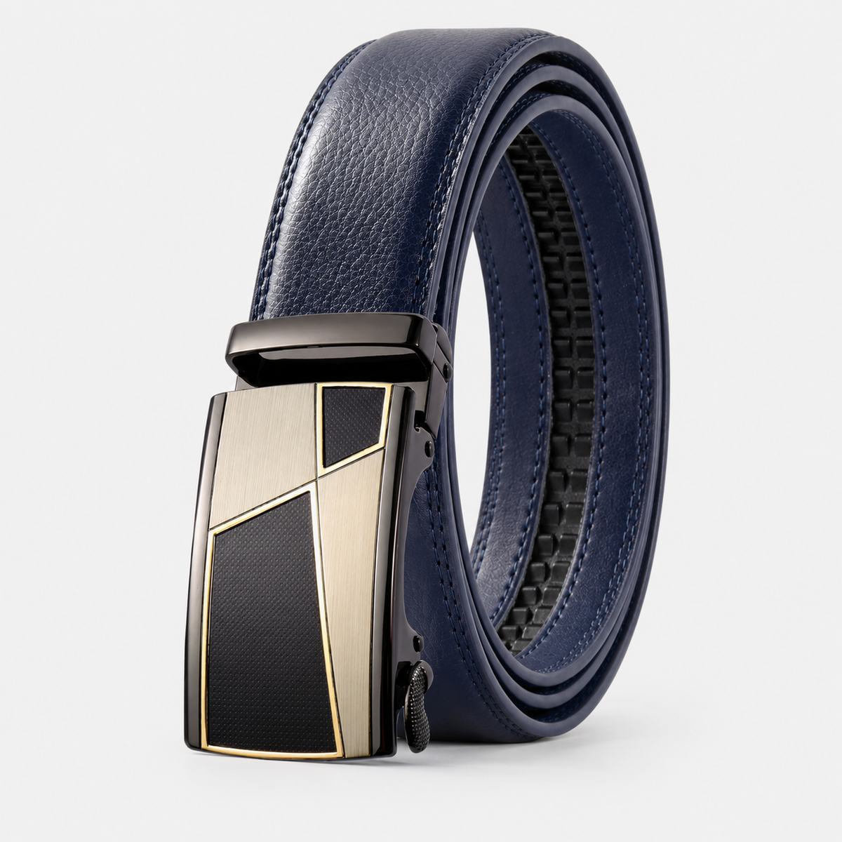 Ceinture En Cuir Bleu marine À Boucle Automatique Homme Univers Ceinture