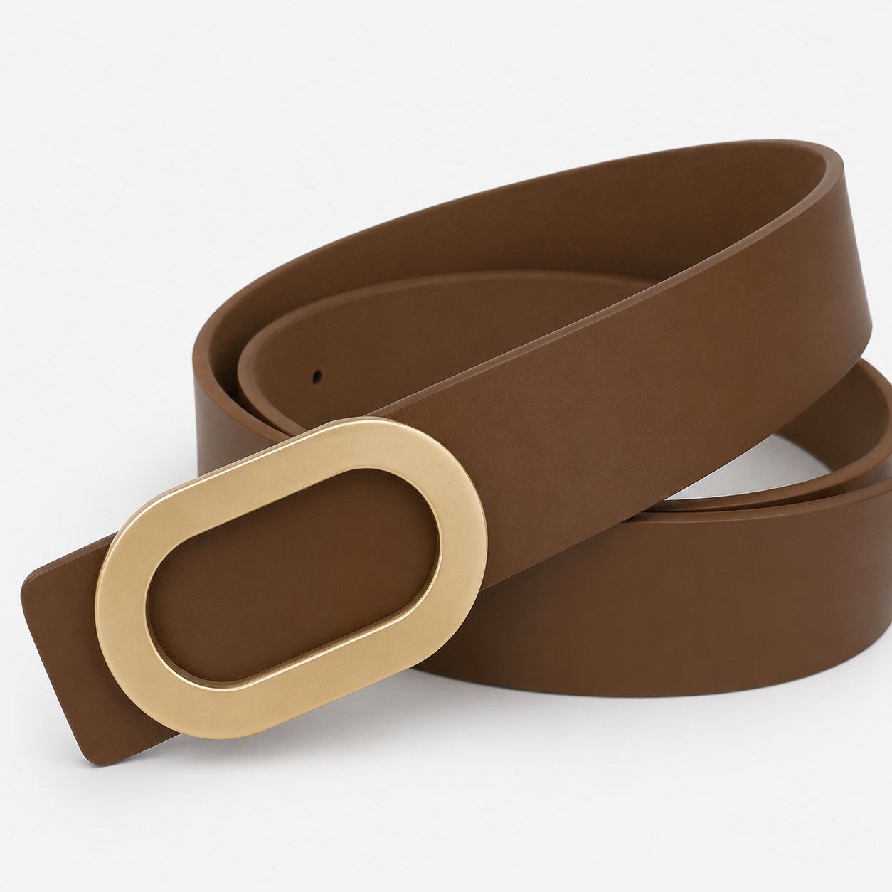 Ceinture En Cuir Boucle Ovale Marron Femme Univers Ceinture