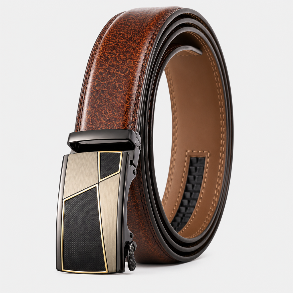 Ceinture En Cuir Camel À Boucle Automatique Homme Univers Ceinture