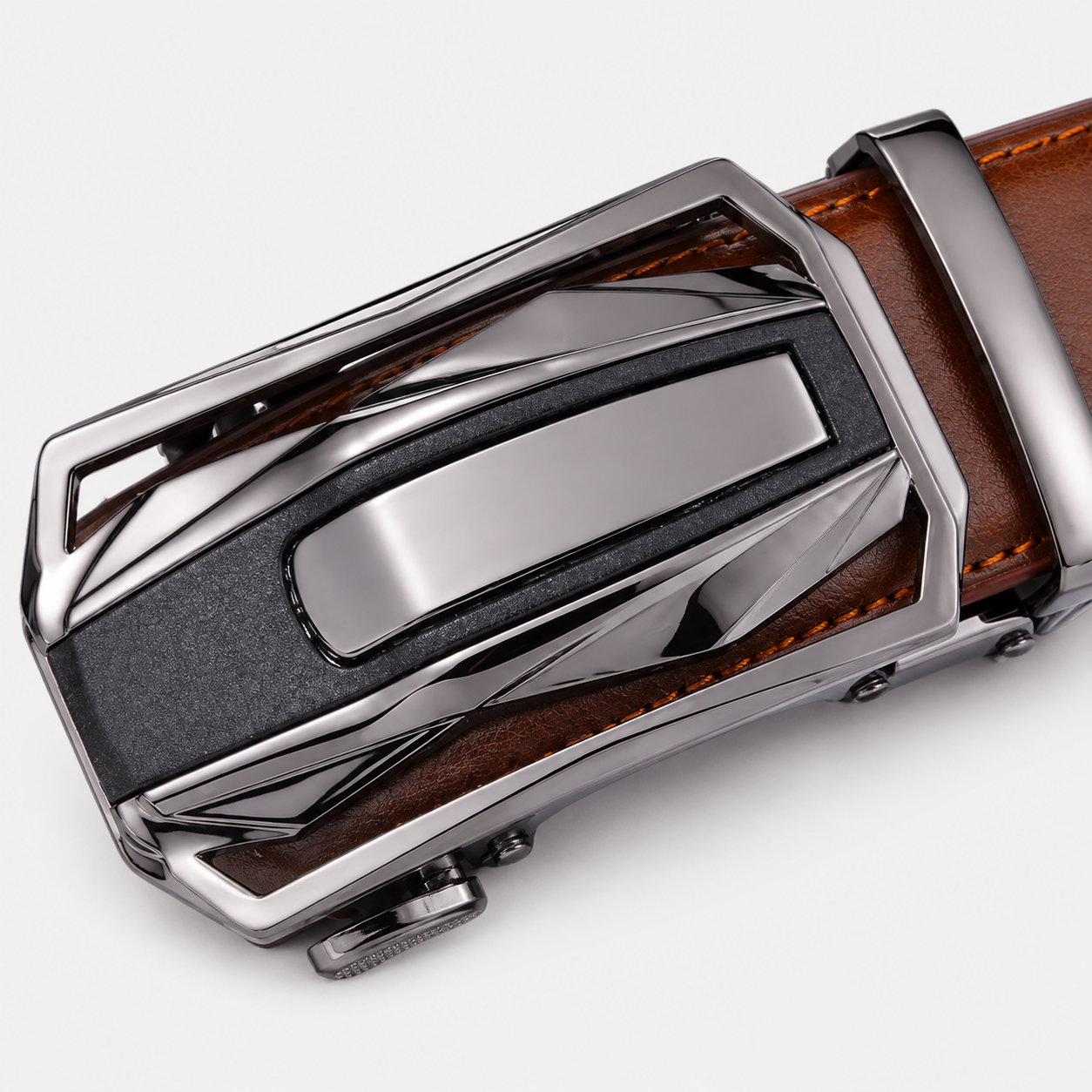 Ceinture En Cuir Fendu Marron Homme À Crémaillère détails Univers Ceinture
