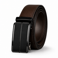 Ceinture En Cuir Homme Boucle Automatique Marron Univers Ceinture