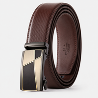 Ceinture En Cuir Marron À Boucle Automatique Homme Univers Ceinture