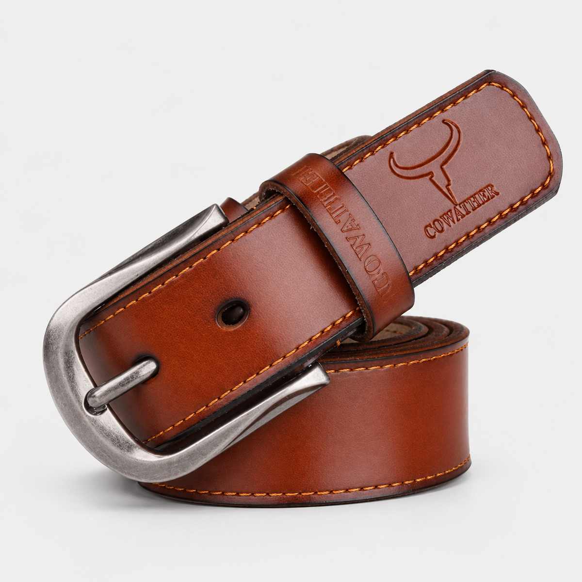 Ceinture En Cuir Marron Homme De Vachette Boucle À Ardillon Univers Ceinture