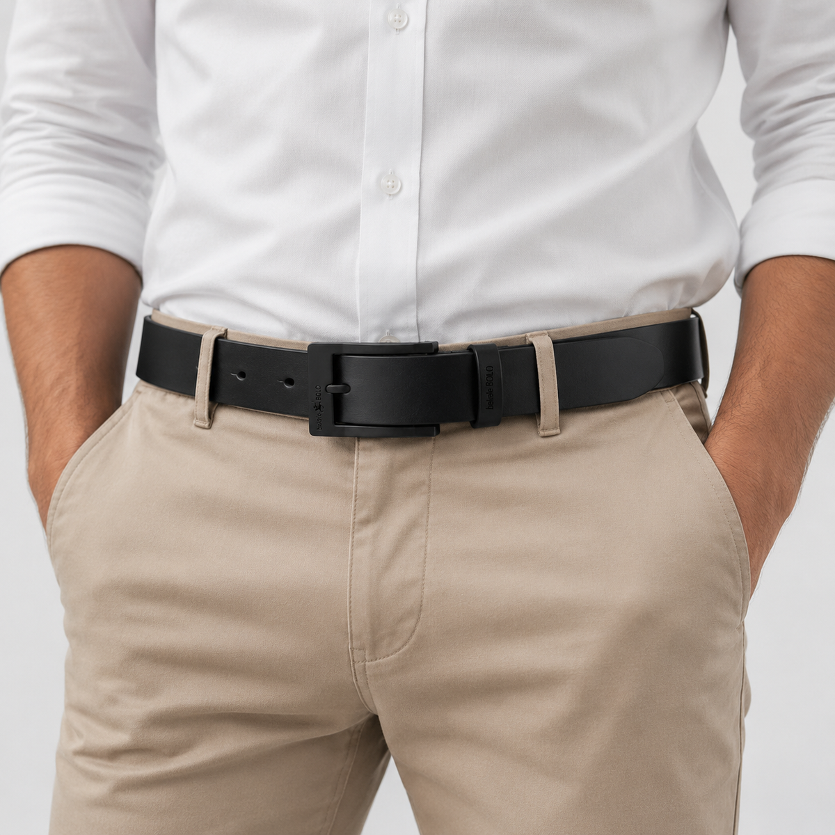 Ceinture En Cuir Noir portée Pour Homme Univers Ceinture