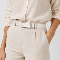Ceinture Femme Blanc Boucle Automatique En Croûte portée  Univers Ceinture