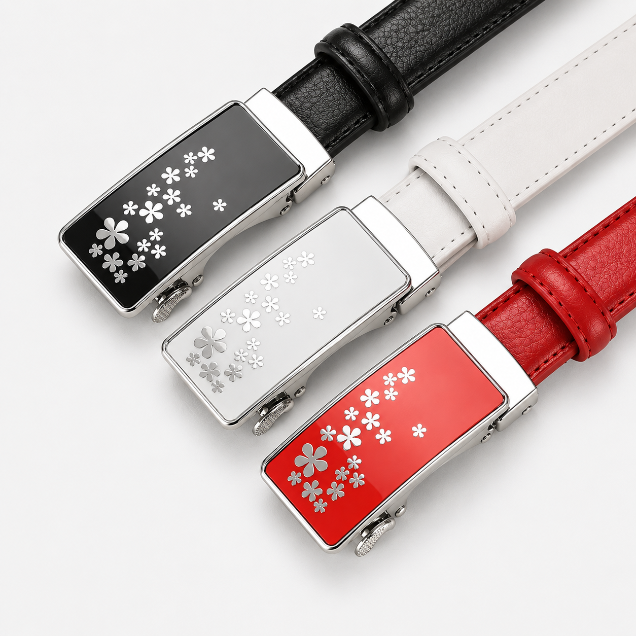 Ceinture Femme Coloris Boucle Automatique En Croûte Univers Ceinture