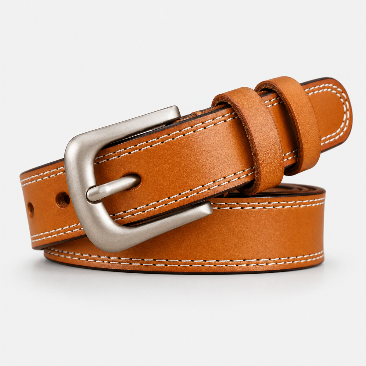 Ceinture Fine En Cuir Camel Femme Univers Ceinture