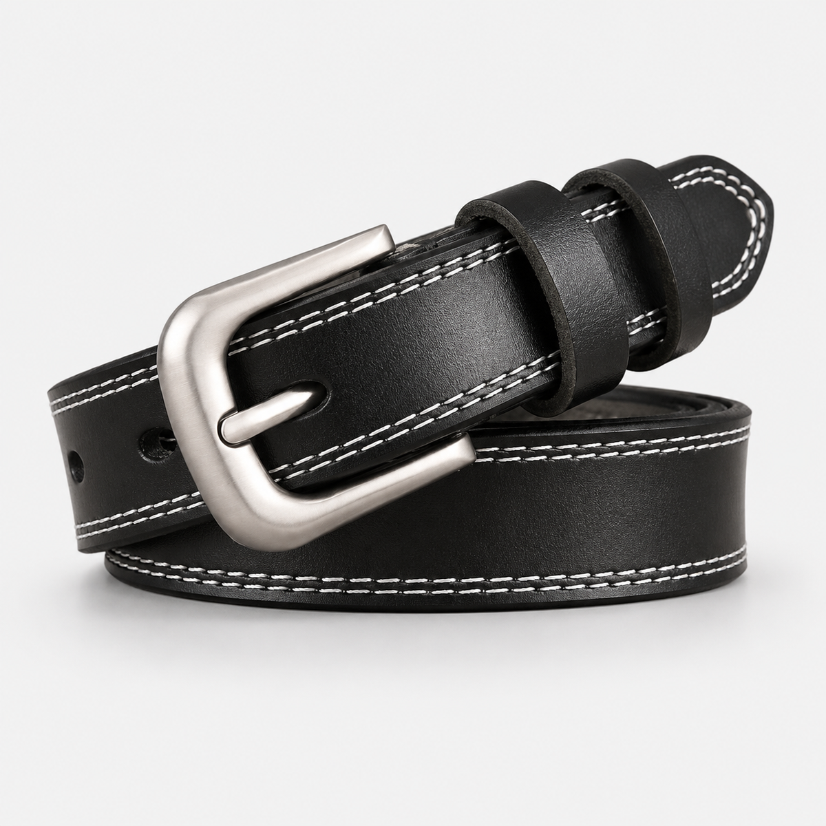 Ceinture Fine En Cuir Noir Femme Univers Ceinture