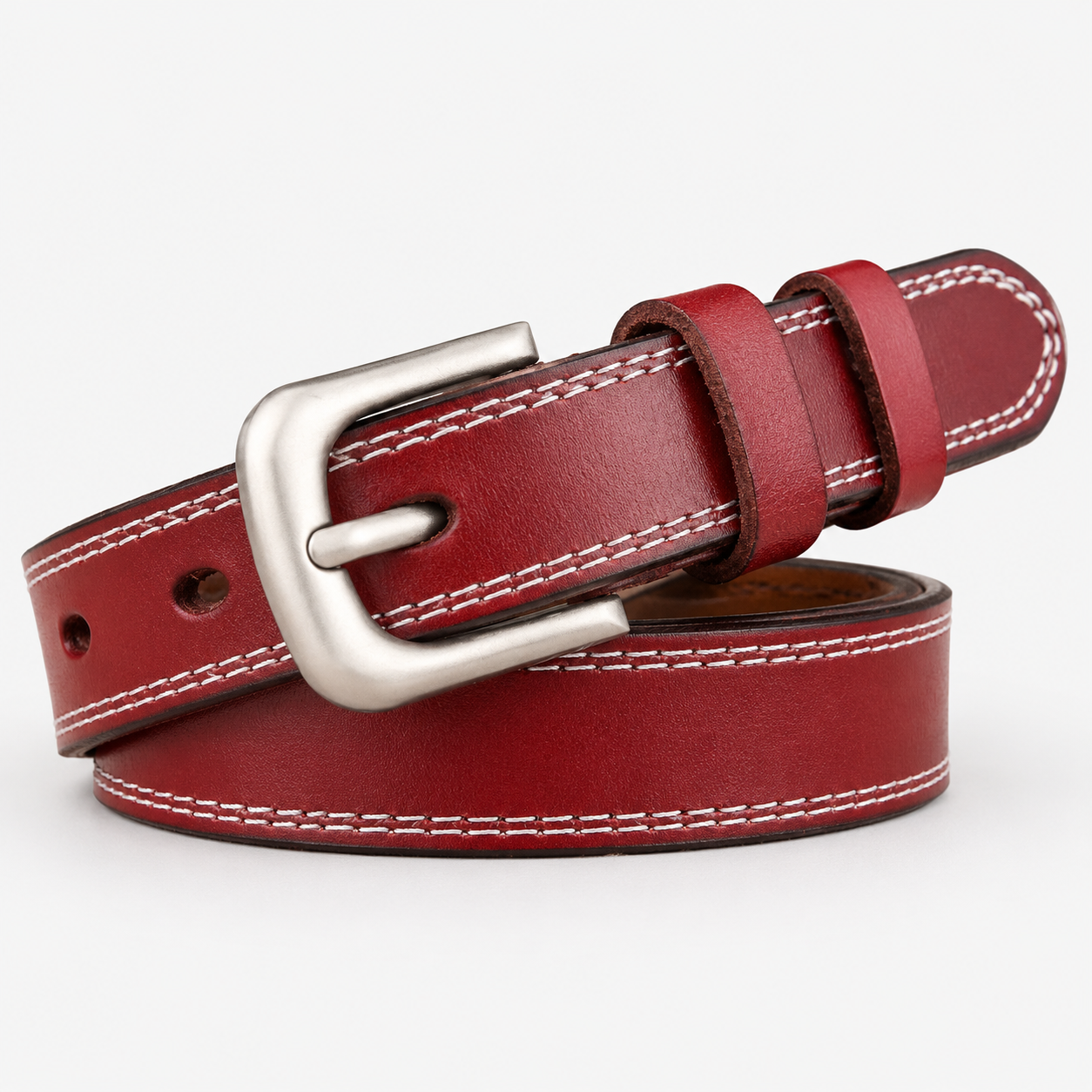 Ceinture Fine En Cuir Rouge Femme Univers Ceinture