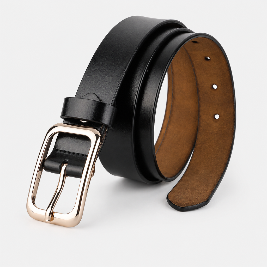 Ceinture Fine Femme En Cuir Véritable De Vachette Noire Univers Ceinture