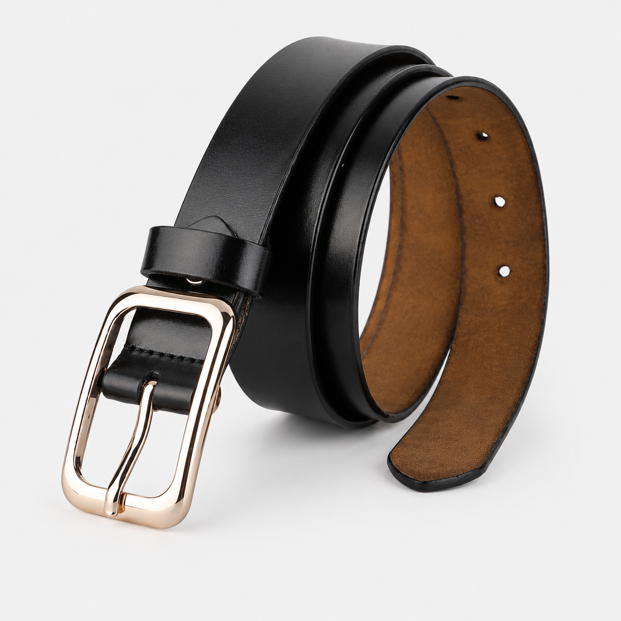 Ceinture Fine Femme En Cuir Véritable De Vachette Noire Univers Ceinture