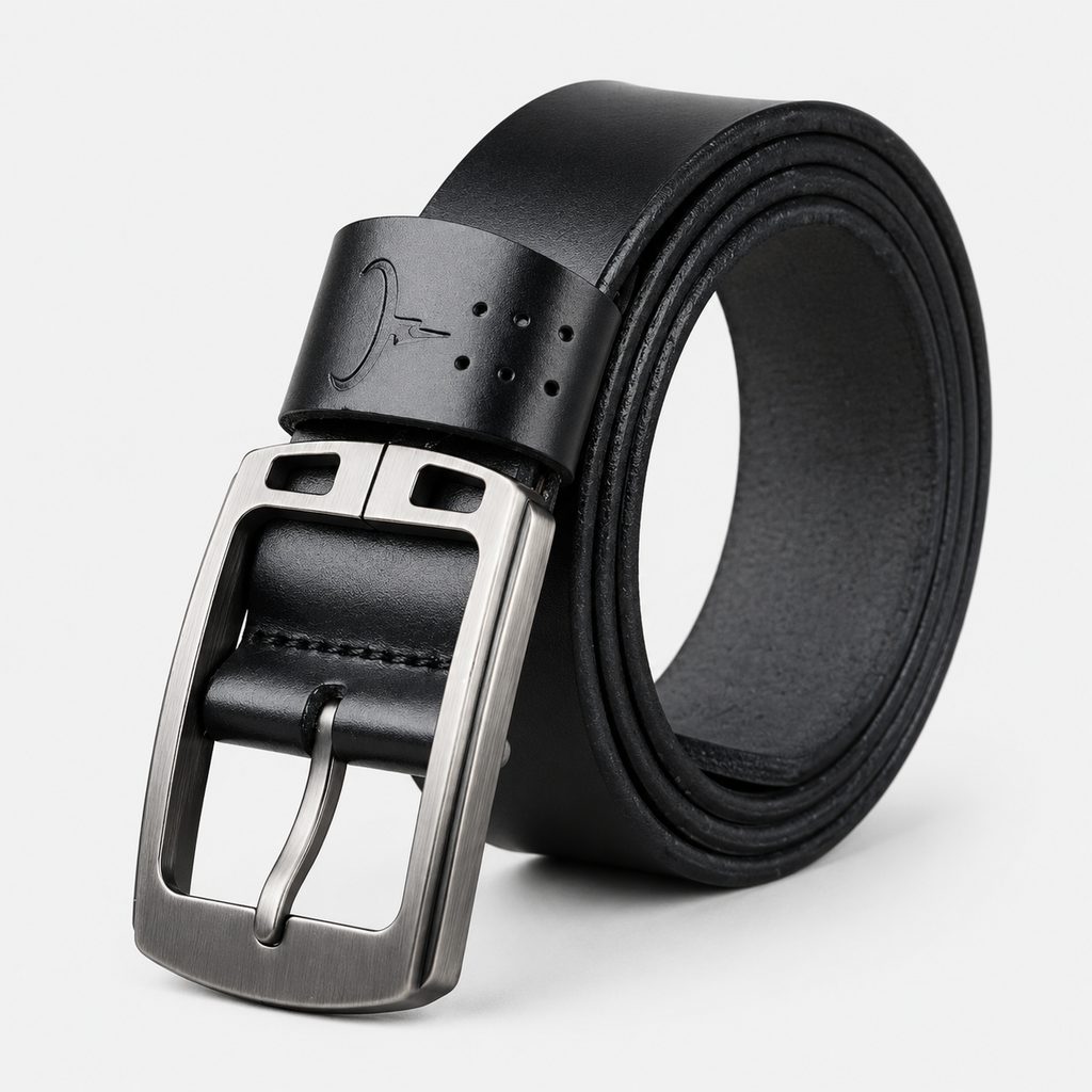 Ceinture Homme En Cuir De Vachette À Boucle Ardillon Noir Univers Ceinture