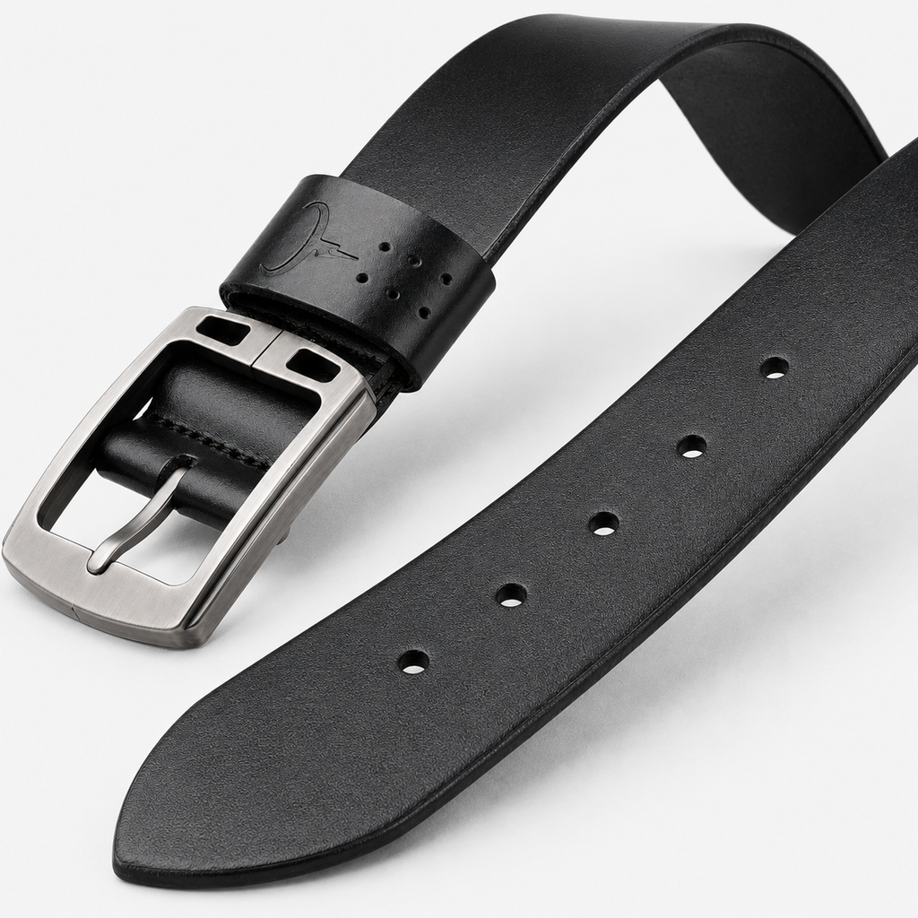 Ceinture Homme En Cuir De Vachette À Boucle Ardillon Noir Univers Ceinture