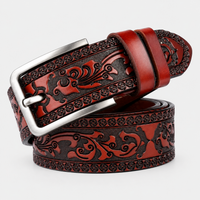 Ceinture Homme En Cuir De Vachette Sculpté Cognac Univers Ceinture