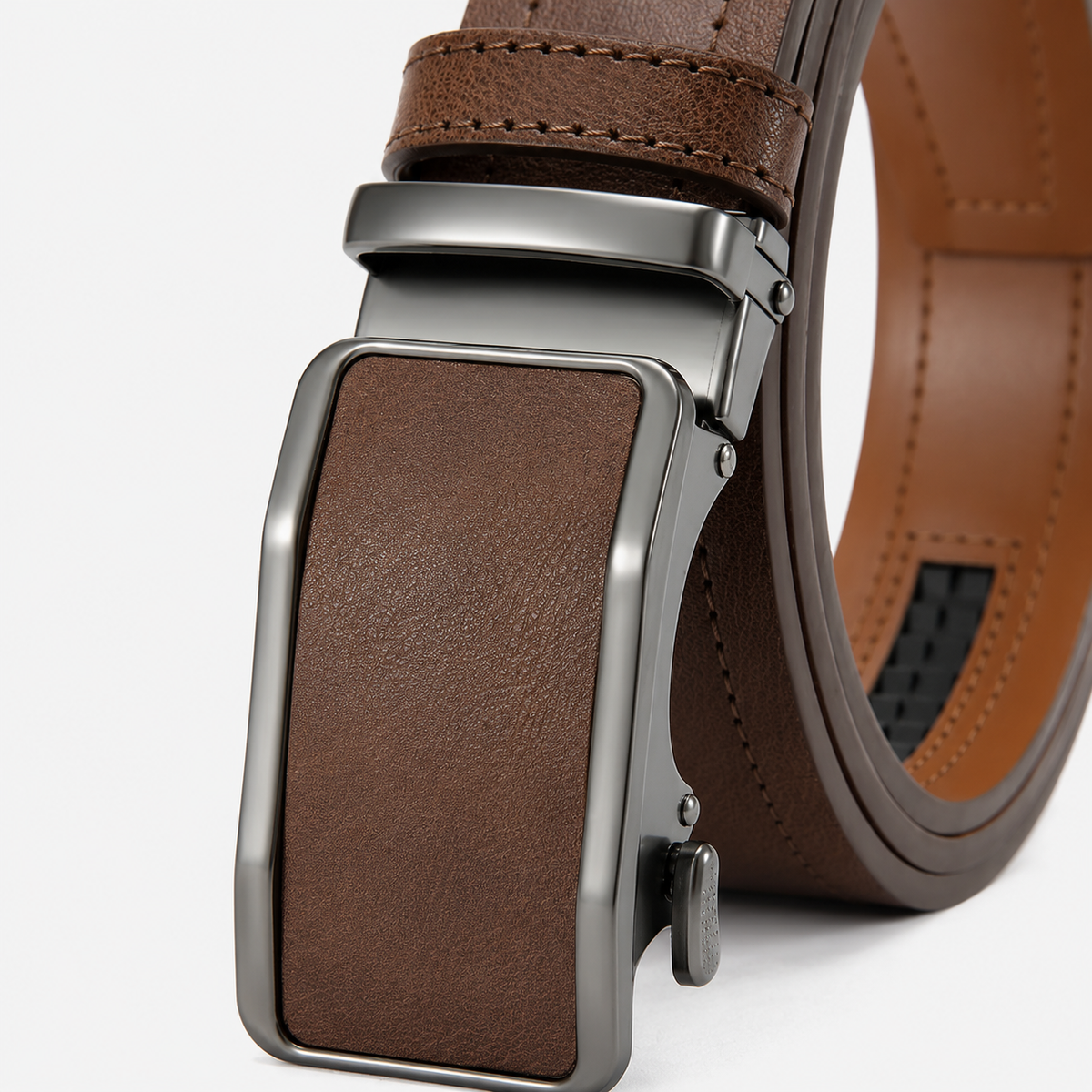 Ceinture Homme Marron À Boucle Automatique détails Univers Ceinture