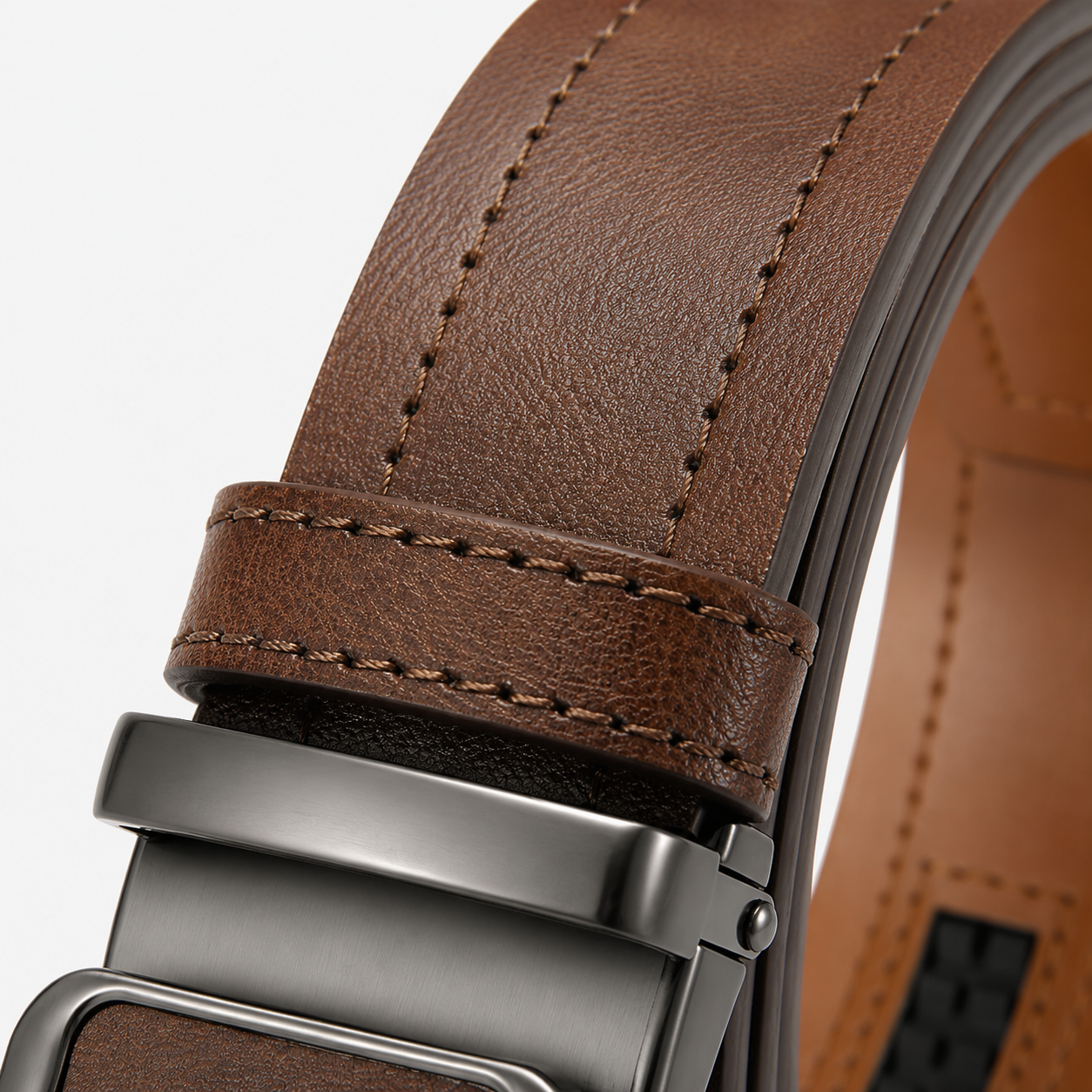 Ceinture Homme Marron À Boucle Automatique détails Univers Ceinture