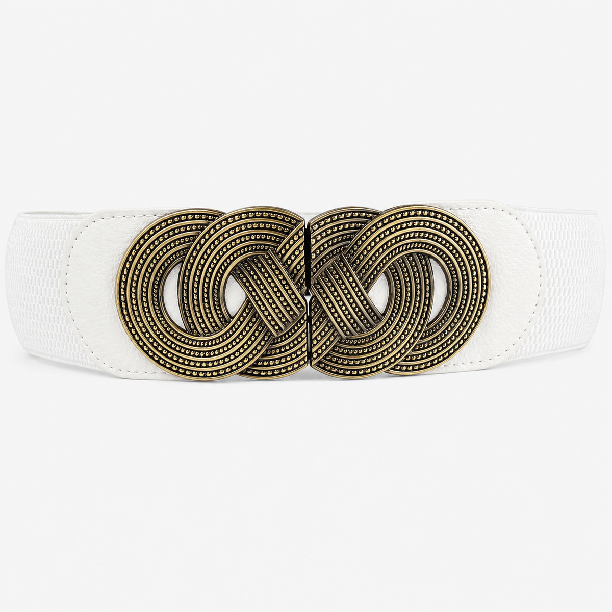 Ceinture Large Boucle Métal Élastique Blanc Femme Univers Ceinture