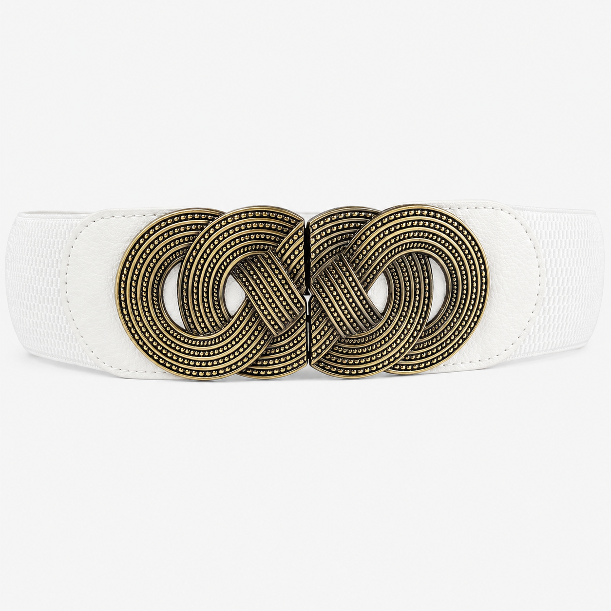 Ceinture Large Boucle Métal Élastique Blanc Femme Univers Ceinture