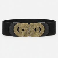 Ceinture Large Boucle Métal Élastique Noire Femme Univers Ceinture