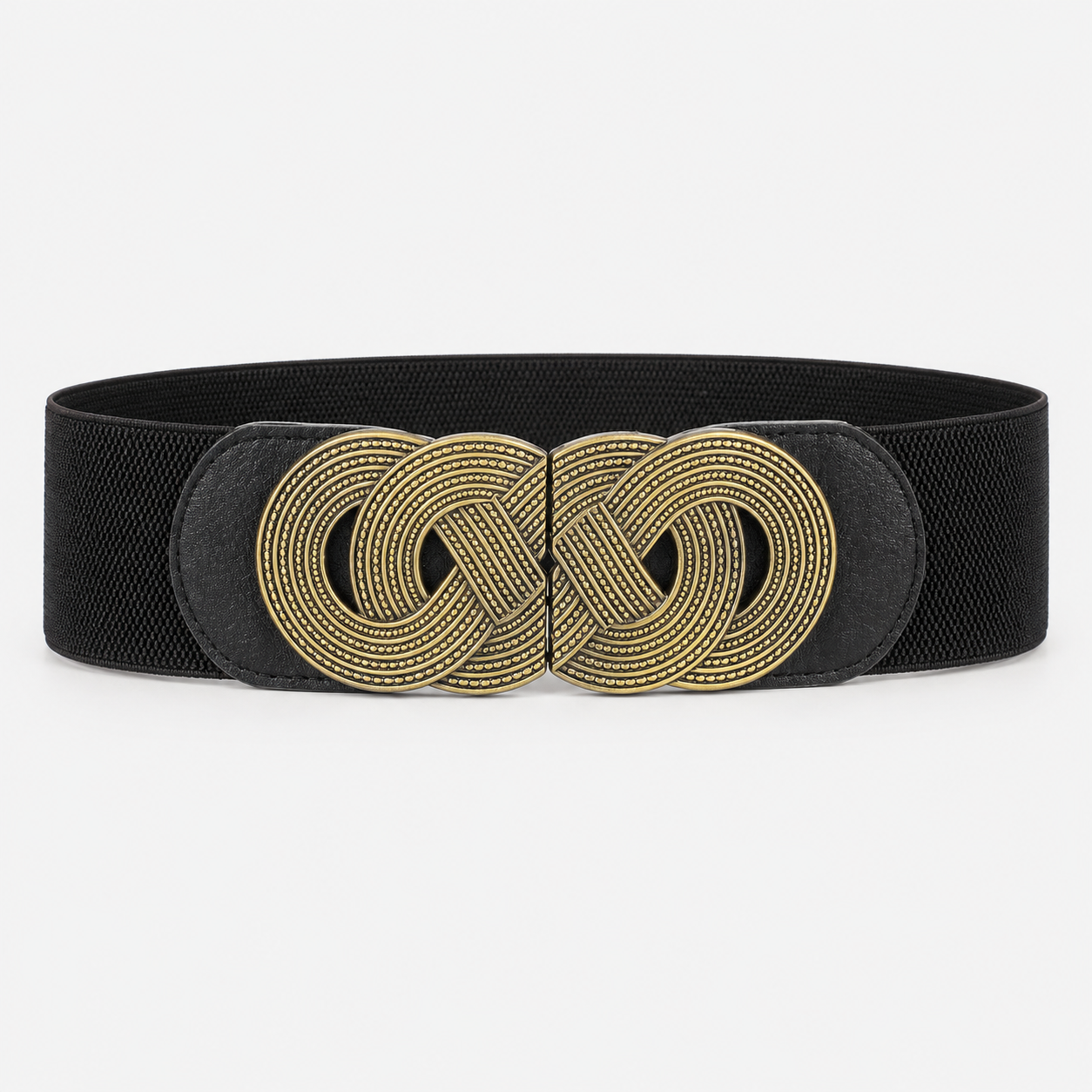 Ceinture Large Boucle Métal Élastique Noire Femme Univers Ceinture