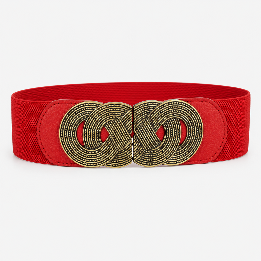 Ceinture Large Boucle Métal Élastique Rouge Femme Univers Ceinture