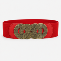 Ceinture Large Boucle Métal Élastique Rouge Femme Univers Ceinture