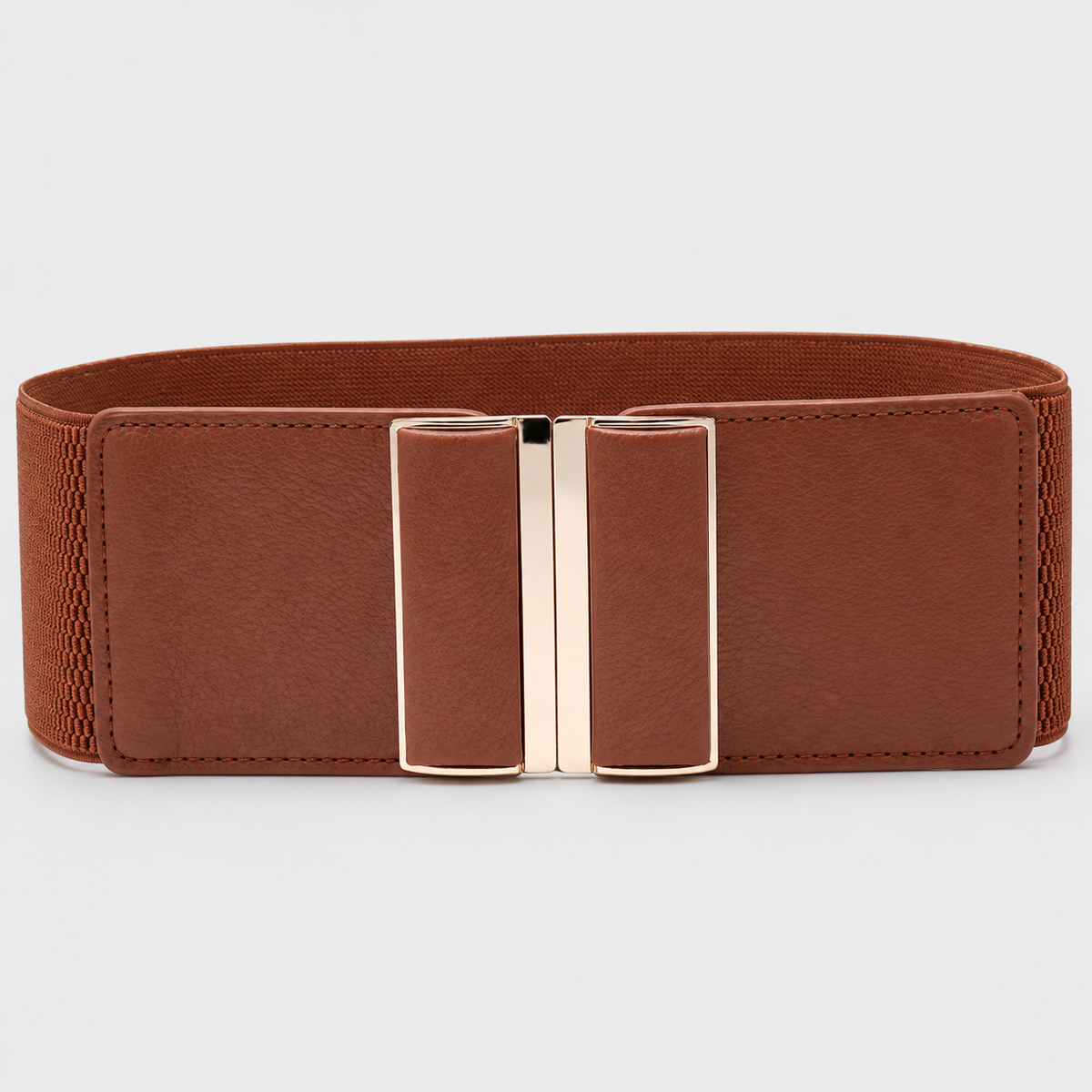 Ceinture Large Élastique Pour Robe À Boucle Dorée Marron Univers Ceinture