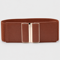 Ceinture Large Élastique Pour Robe À Boucle Dorée Marron Univers Ceinture