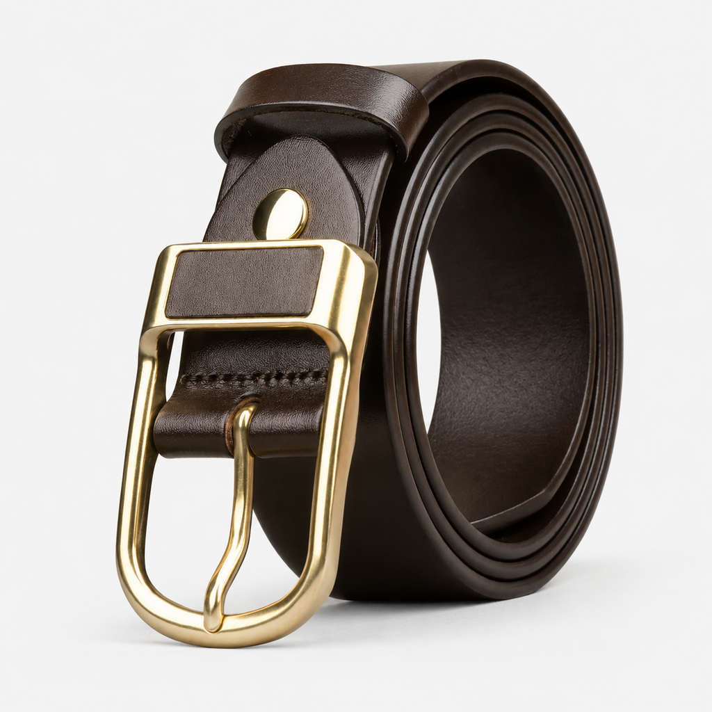 Ceinture Marron Pour Homme À Boucle Dorée Univers Ceinture
