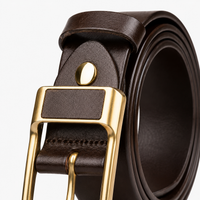 Ceinture Marron Pour Homme À Boucle Dorée détails Univers Ceinture