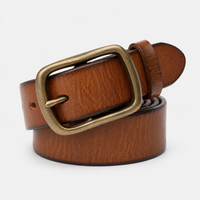 Ceinture Marron Retro En Cuir De Vachette Boucle En Cuivre Homme Univers Ceinture