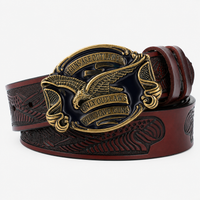 Ceinture Marron Style Cowboy Avec Boucle À Aigle Américain Univers Ceinture