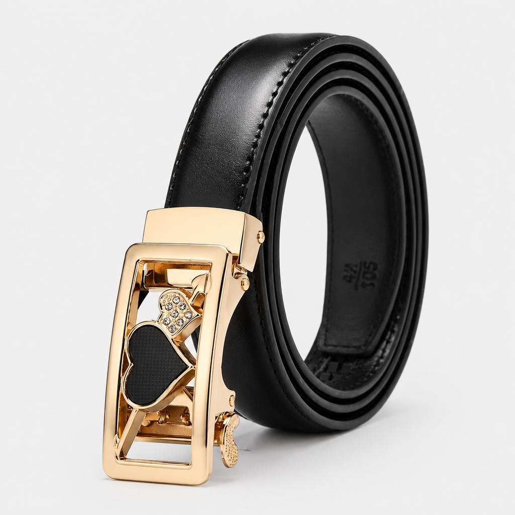 Ceinture Noire Femme À Boucle Automatique En Simili-Cuir Univers Ceinture