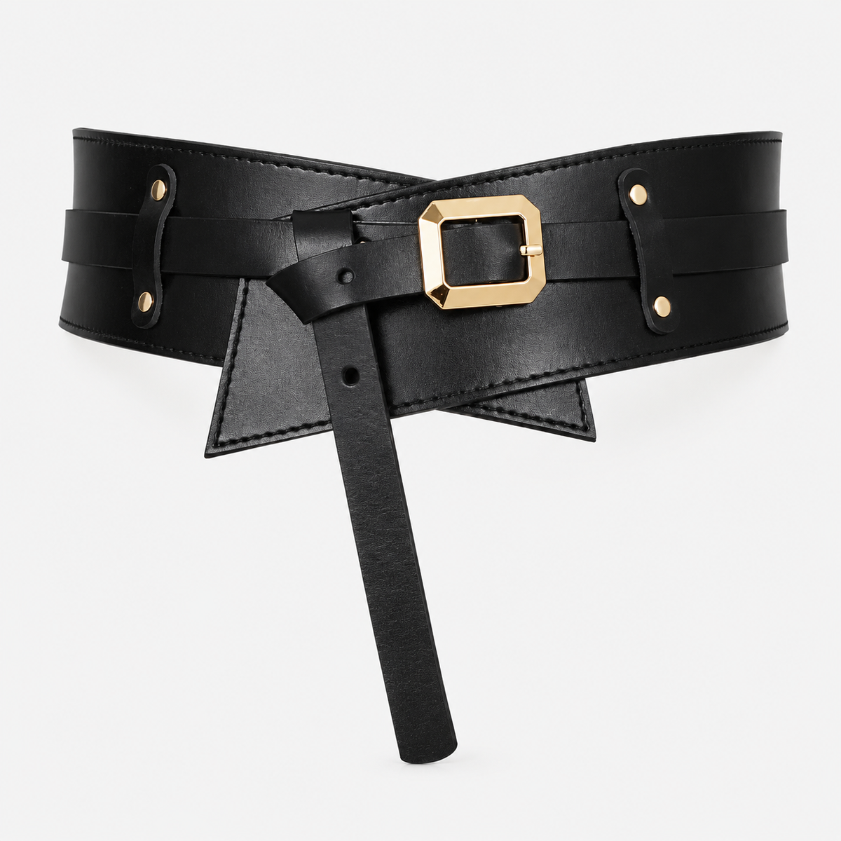 Ceinture Noire Large En Cuir Pour Femme Univers Ceinture