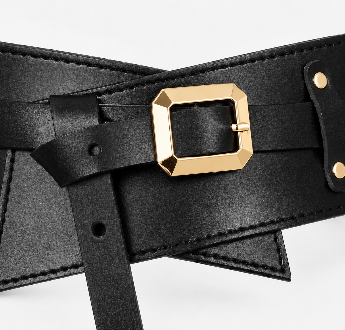 Ceinture Noire Large En Cuir Pour Femme Univers Ceinture